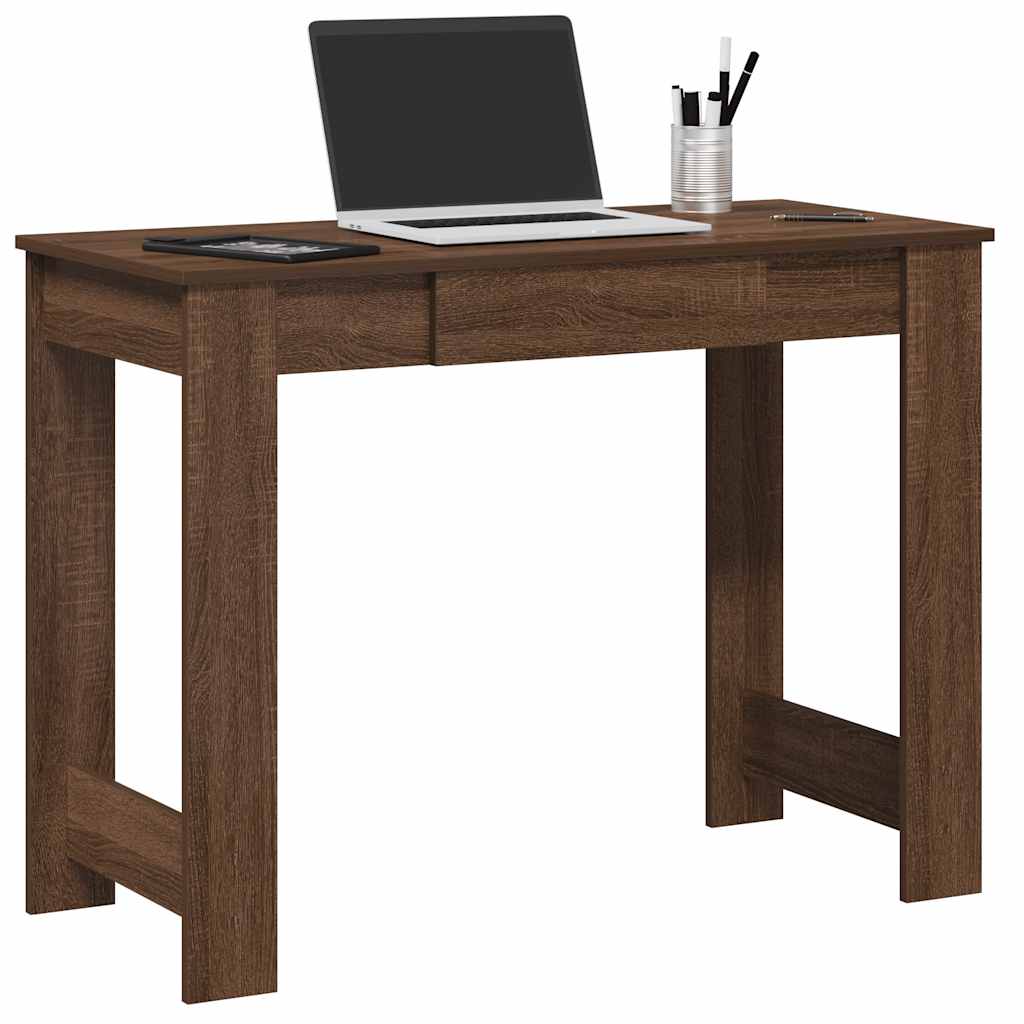 vidaXL Desk Brown Oak 100x45x75 cm Engineered Wood