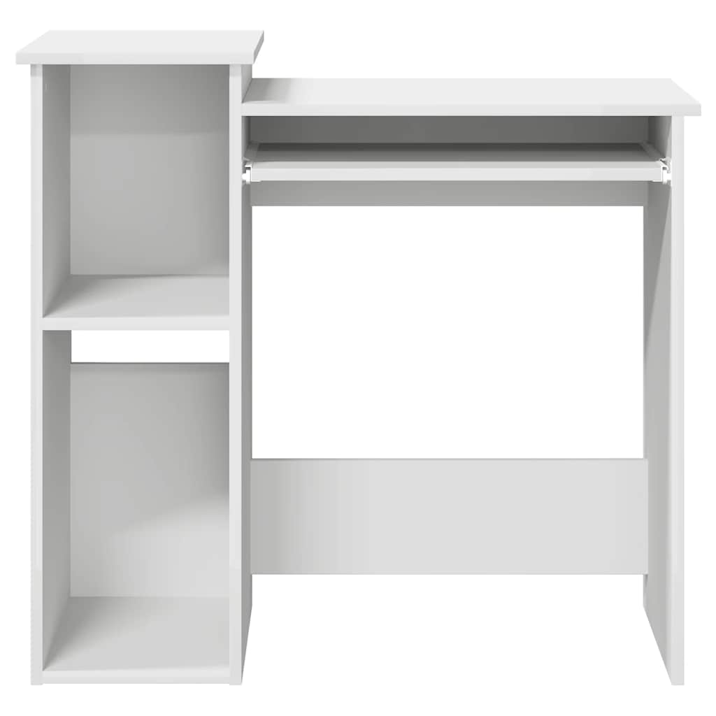 vidaXL Desk with Shelves White 84x40x78 cm Engineered Wood