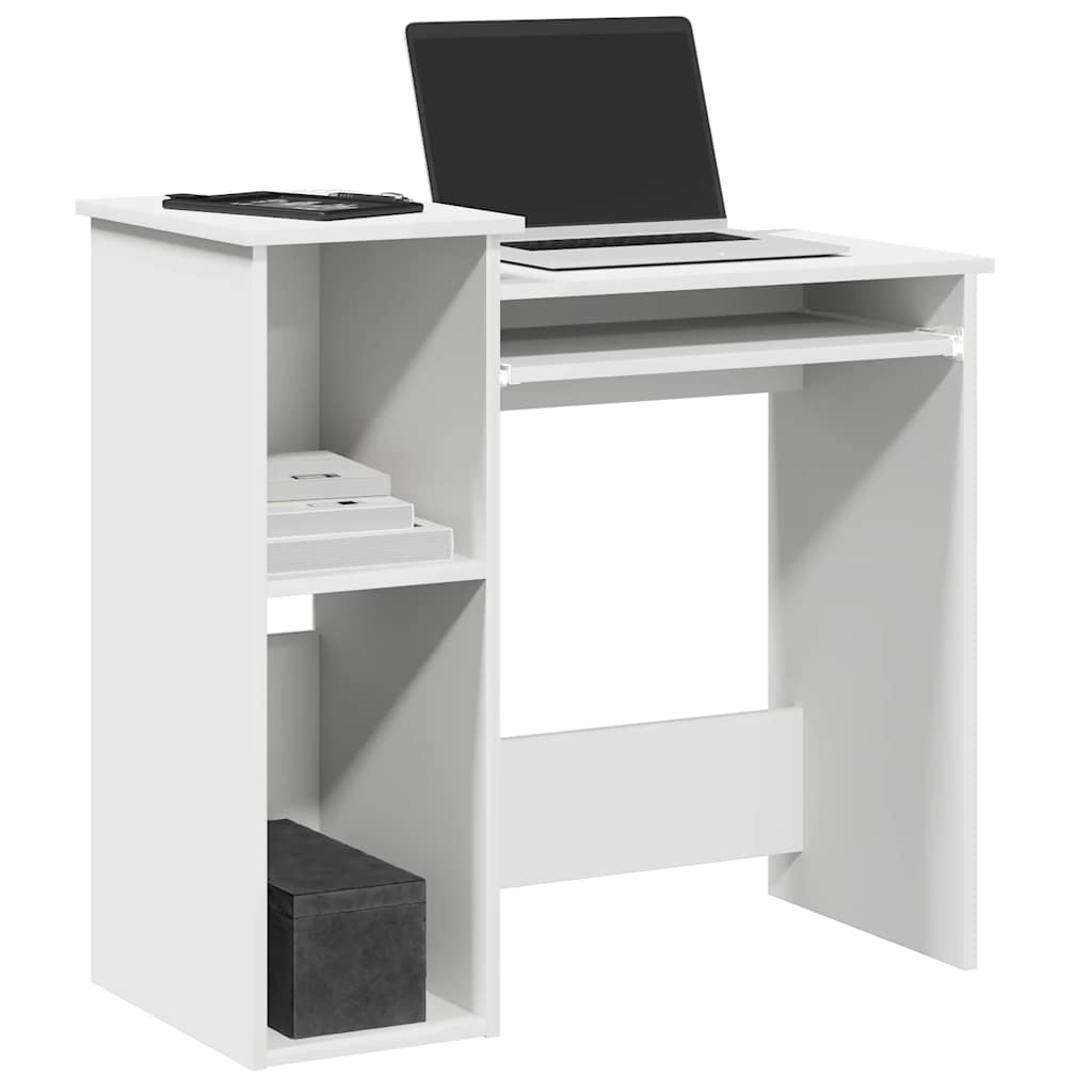 vidaXL Desk with Shelves White 84x40x78 cm Engineered Wood