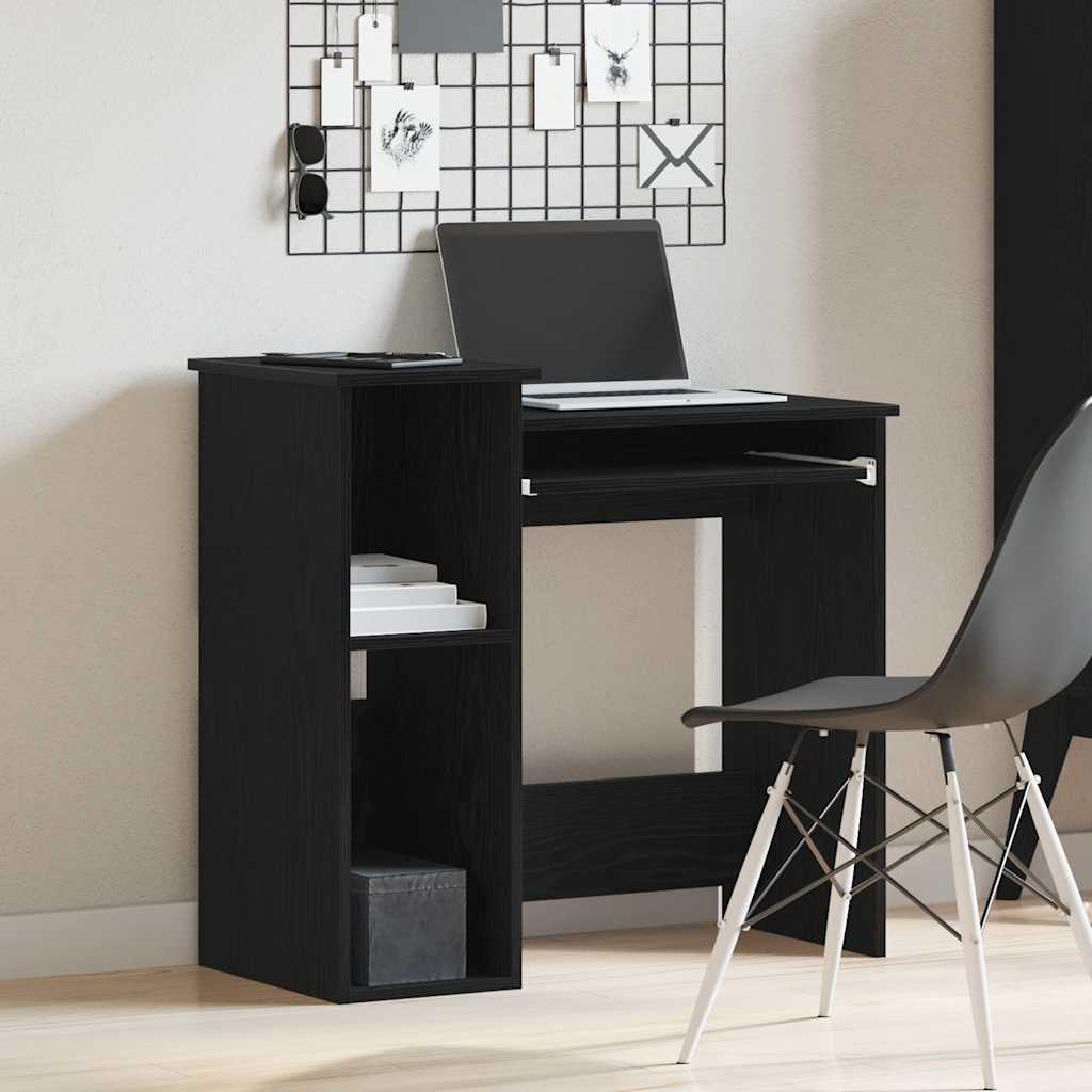 vidaXL Desk with Shelves Black 84x40x78 cm Engineered Wood