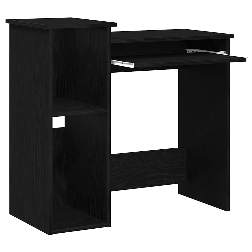 vidaXL Desk with Shelves Black 84x40x78 cm Engineered Wood