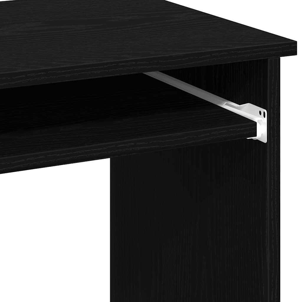 vidaXL Desk with Shelves Black 84x40x78 cm Engineered Wood