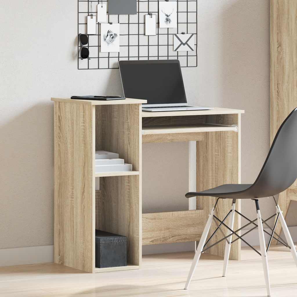 vidaXL Desk with Shelves Sonoma Oak 84x40x78 cm Engineered Wood