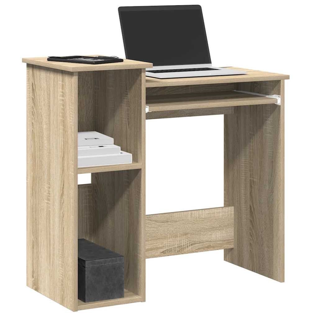 vidaXL Desk with Shelves Sonoma Oak 84x40x78 cm Engineered Wood