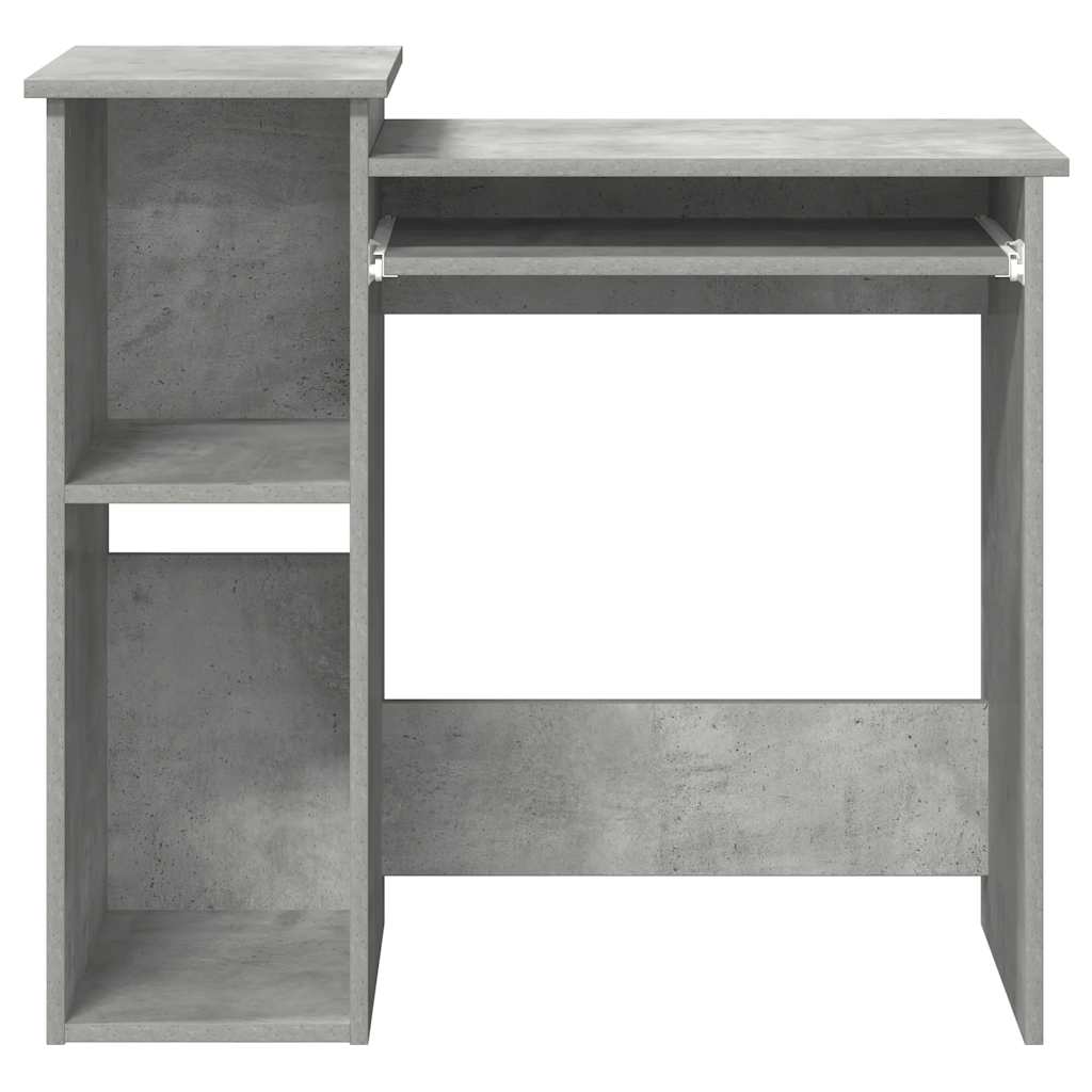 vidaXL Desk with Shelves Concrete Grey 84x40x78 cm Engineered Wood