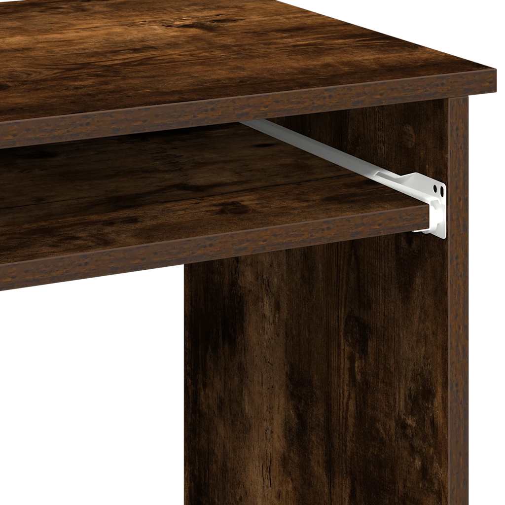 vidaXL Desk with Shelves Smoked Oak 84x40x78 cm Engineered Wood