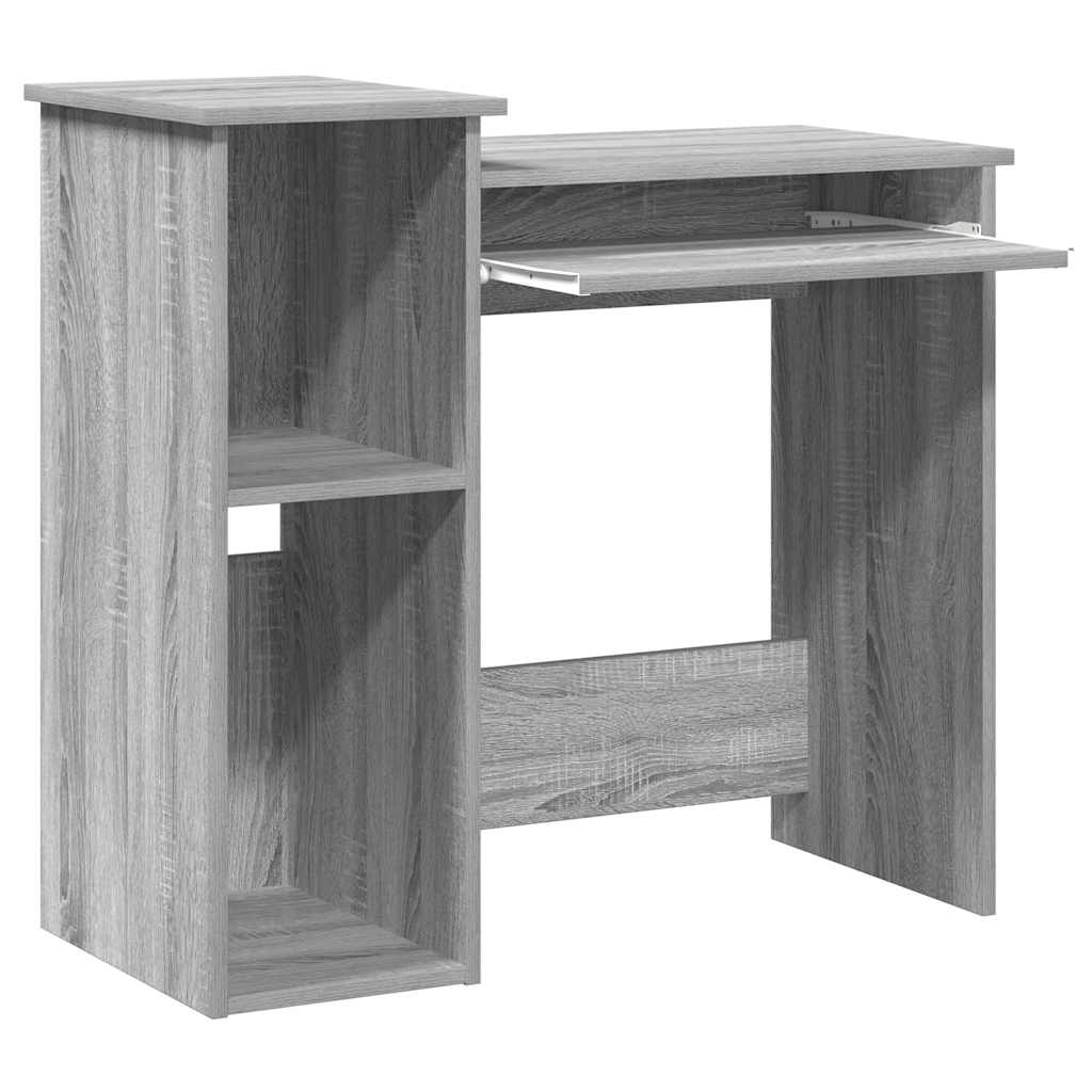 vidaXL Desk with Shelves Grey Sonoma 84x40x78 cm Engineered Wood