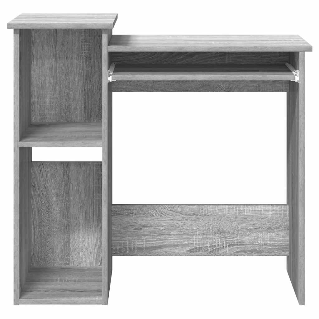 vidaXL Desk with Shelves Grey Sonoma 84x40x78 cm Engineered Wood