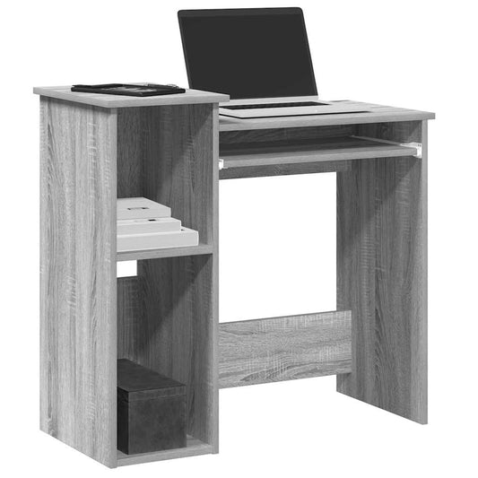 vidaXL Desk with Shelves Grey Sonoma 84x40x78 cm Engineered Wood