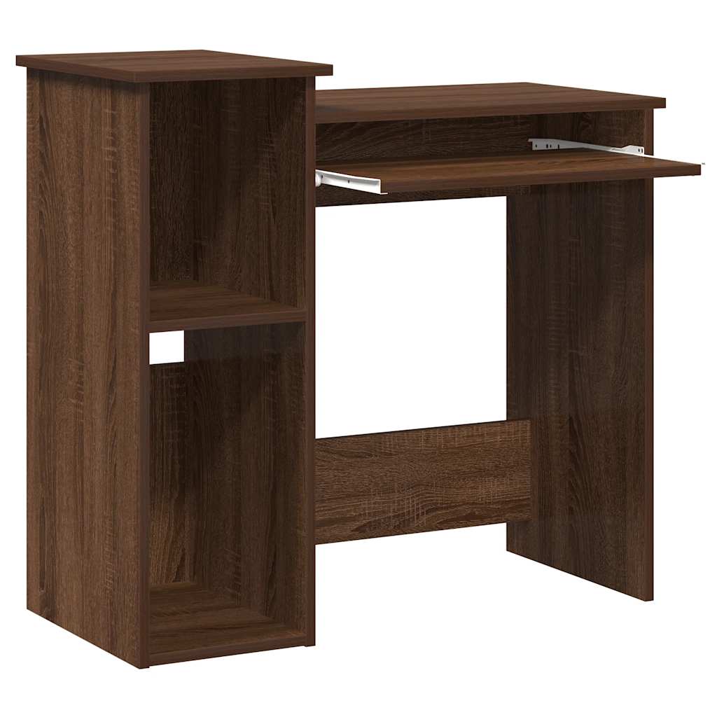 vidaXL Desk with Shelves Brown Oak 84x40x78 cm Engineered Wood