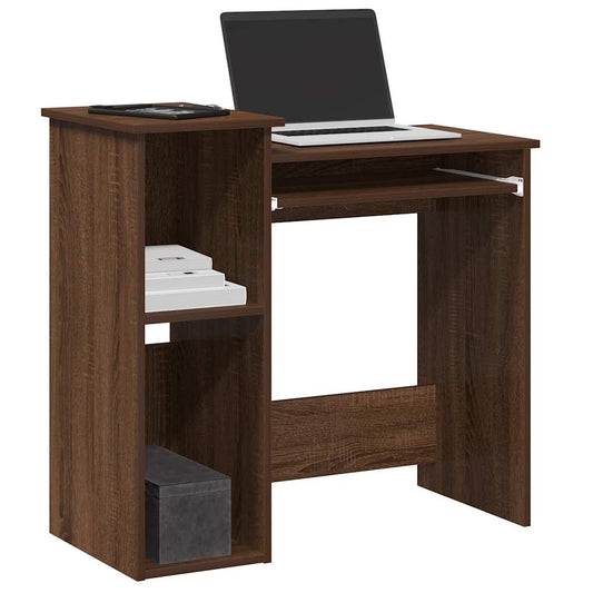 vidaXL Desk with Shelves Brown Oak 84x40x78 cm Engineered Wood