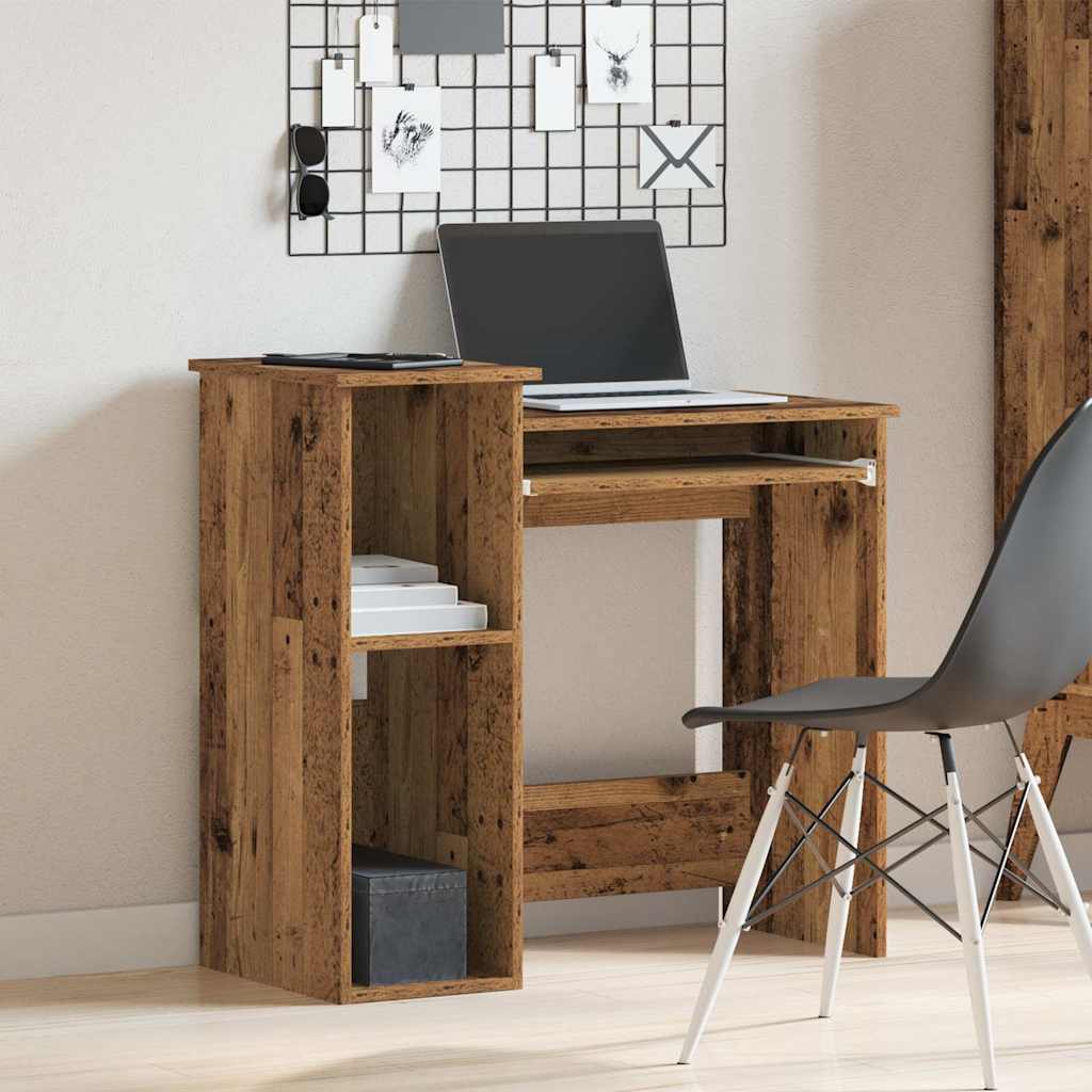 vidaXL Desk with Shelves Old Wood 84x40x78 cm Engineered Wood