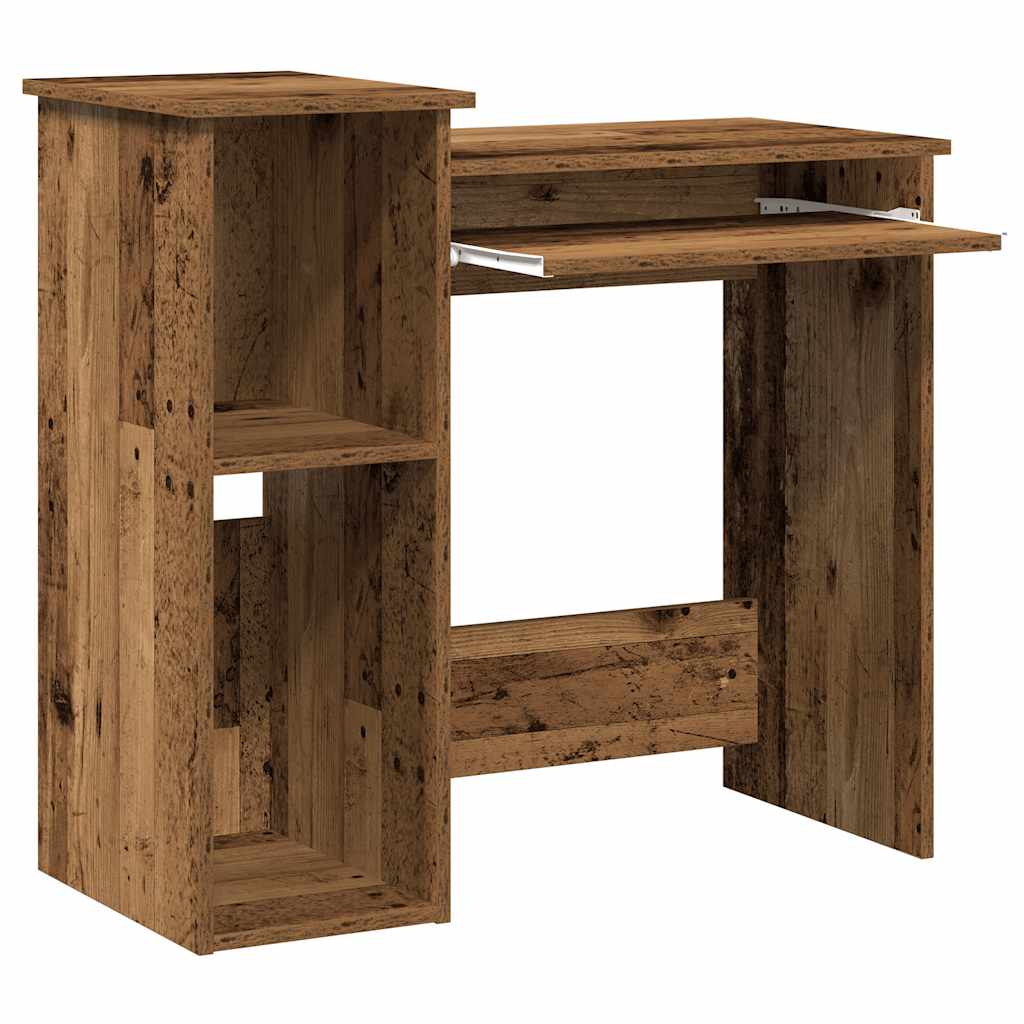 vidaXL Desk with Shelves Old Wood 84x40x78 cm Engineered Wood