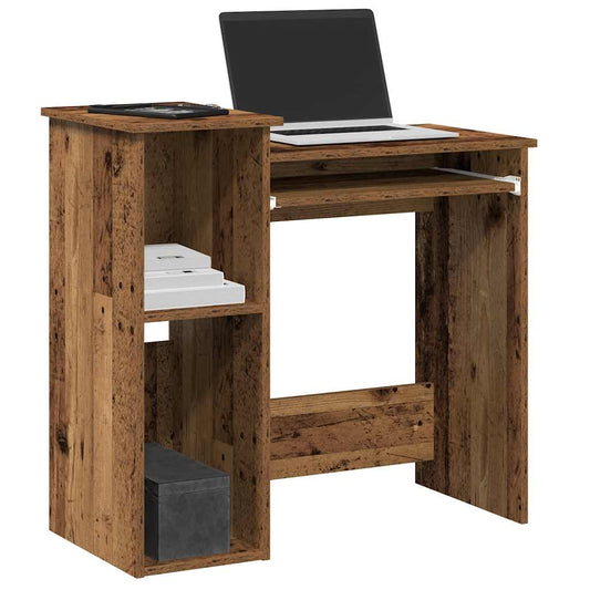 vidaXL Desk with Shelves Old Wood 84x40x78 cm Engineered Wood