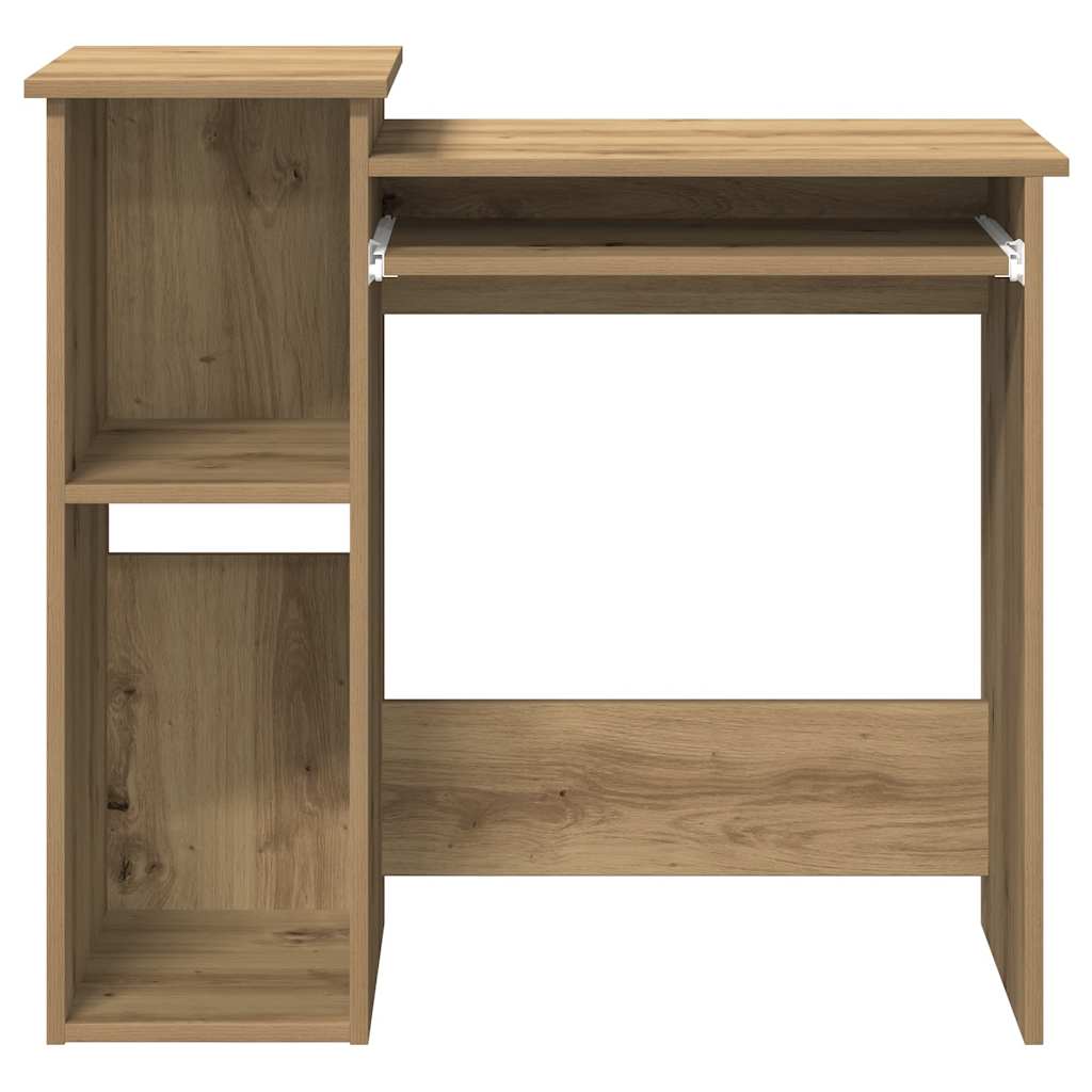 vidaXL Desk with Shelves Artisan Oak 84x40x78 cm Engineered Wood