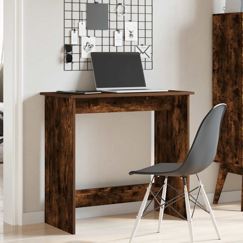 vidaXL Desk Smoked Oak 80x40x75 cm Engineered Wood