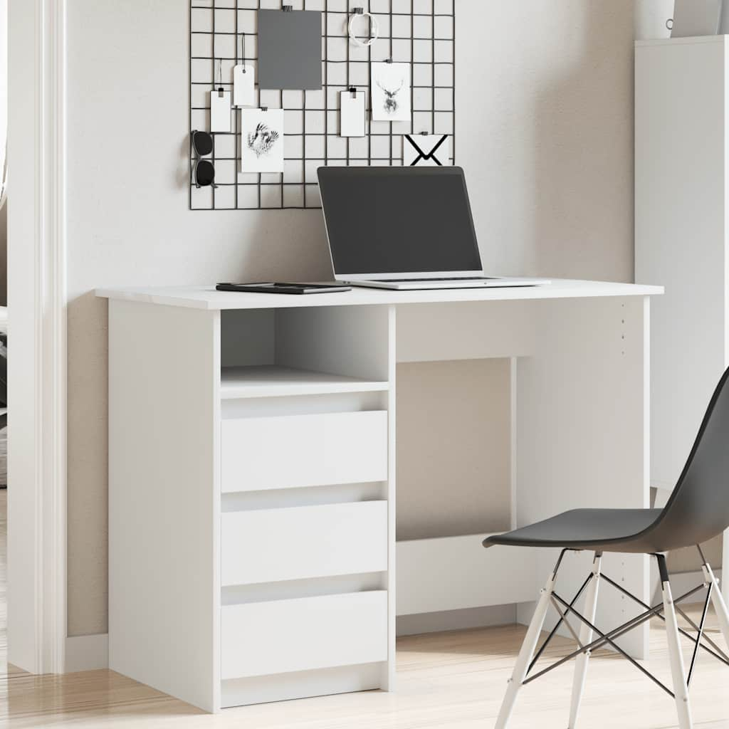 vidaXL Desk White 102x50x75 cm Engineered Wood