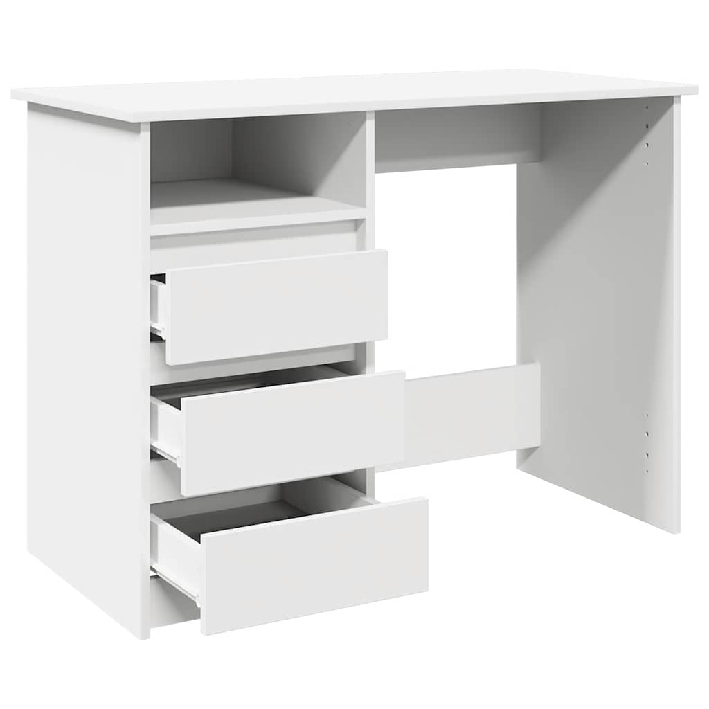 vidaXL Desk White 102x50x75 cm Engineered Wood