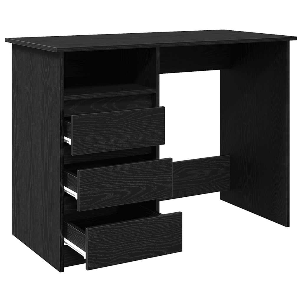 vidaXL Desk Black 102x50x75 cm Engineered Wood