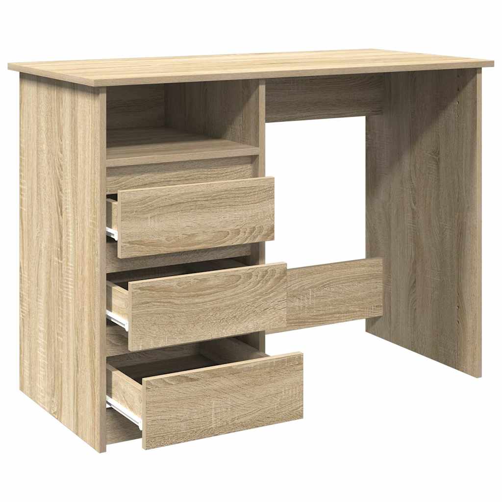 vidaXL Desk Sonoma Oak 102x50x75 cm Engineered Wood