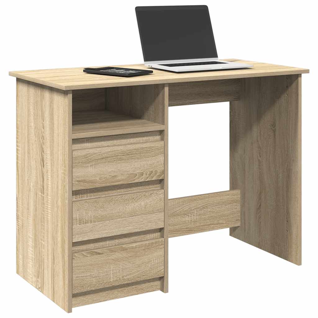 vidaXL Desk Sonoma Oak 102x50x75 cm Engineered Wood