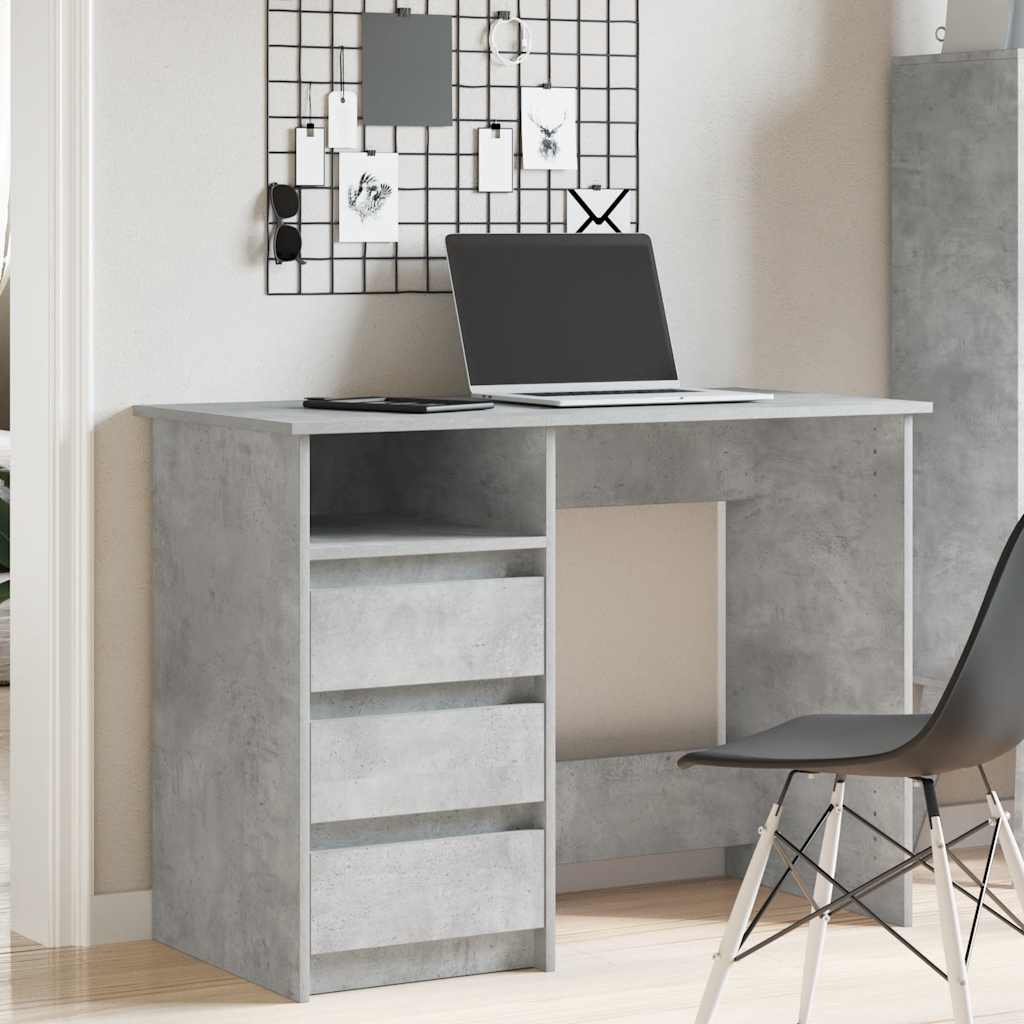 vidaXL Desk Concrete Grey 102x50x75 cm Engineered Wood