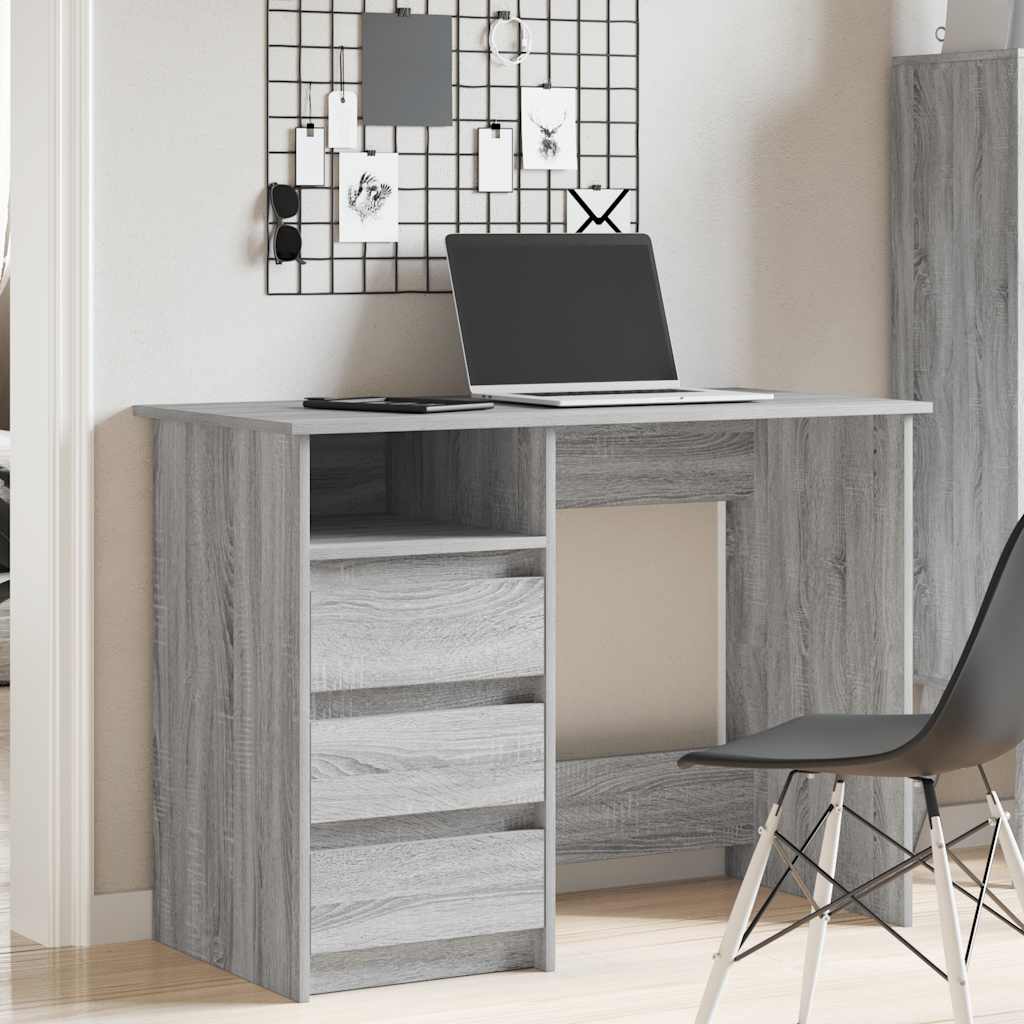 vidaXL Desk Grey Sonoma 102x50x75 cm Engineered Wood