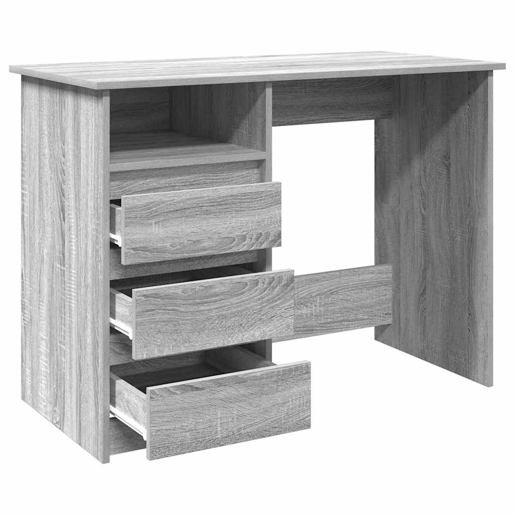 vidaXL Desk Grey Sonoma 102x50x75 cm Engineered Wood