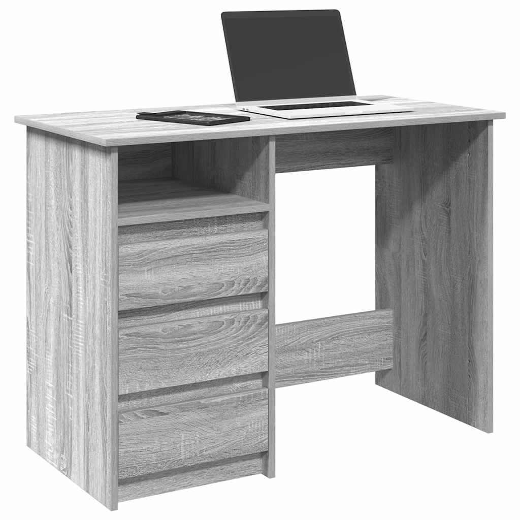 vidaXL Desk Grey Sonoma 102x50x75 cm Engineered Wood