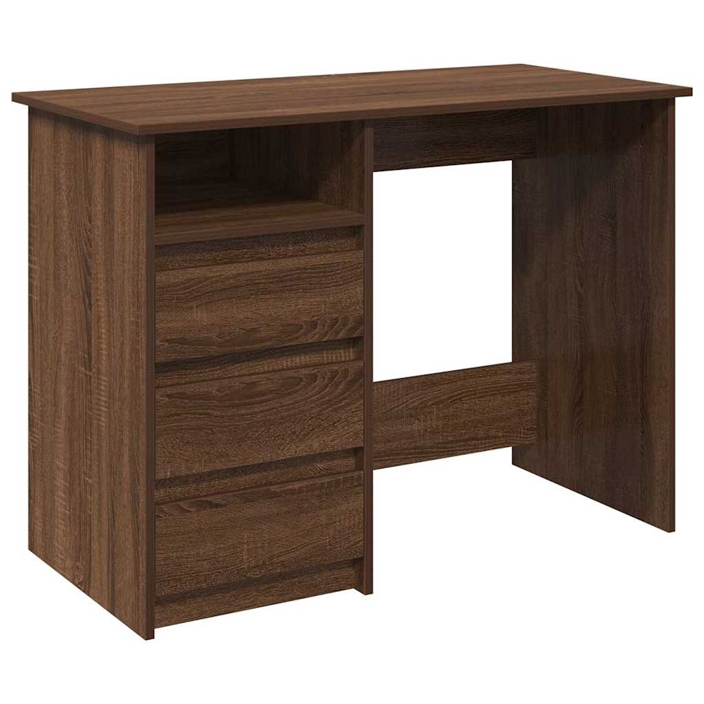 vidaXL Desk Brown Oak 102x50x75 cm Engineered Wood