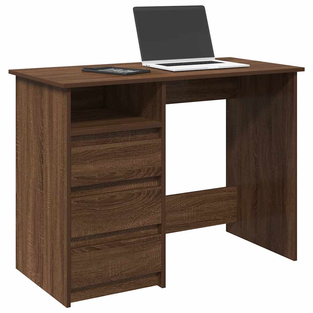 vidaXL Desk Brown Oak 102x50x75 cm Engineered Wood