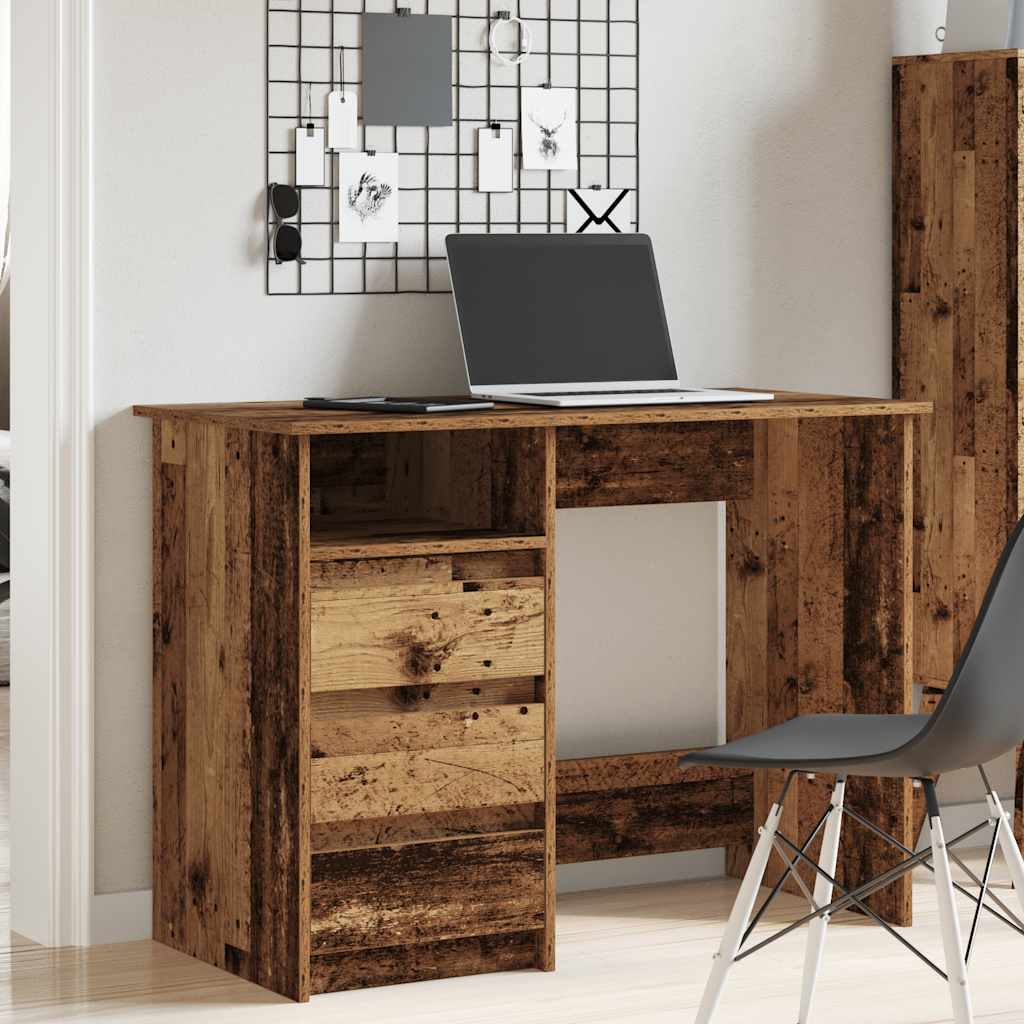 vidaXL Desk Old Wood 102x50x75 cm Engineered Wood