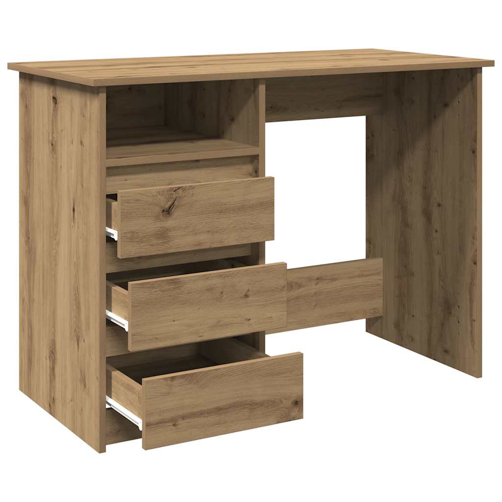 vidaXL Desk Artisan Oak 102x50x75 cm Engineered Wood