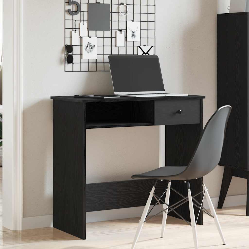 vidaXL Desk Black 80x40x75 cm Engineered Wood