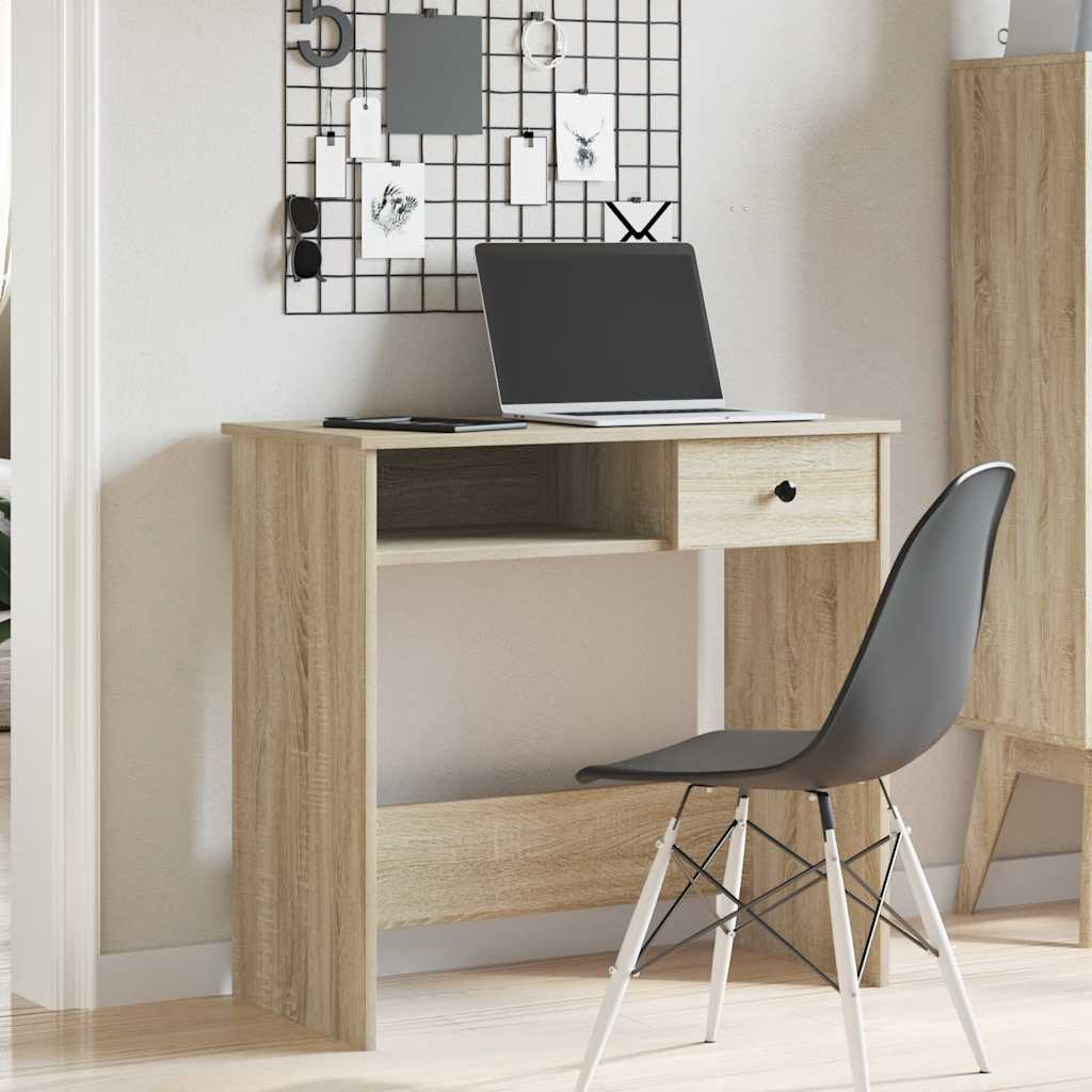 vidaXL Desk Sonoma Oak 80x40x75 cm Engineered Wood