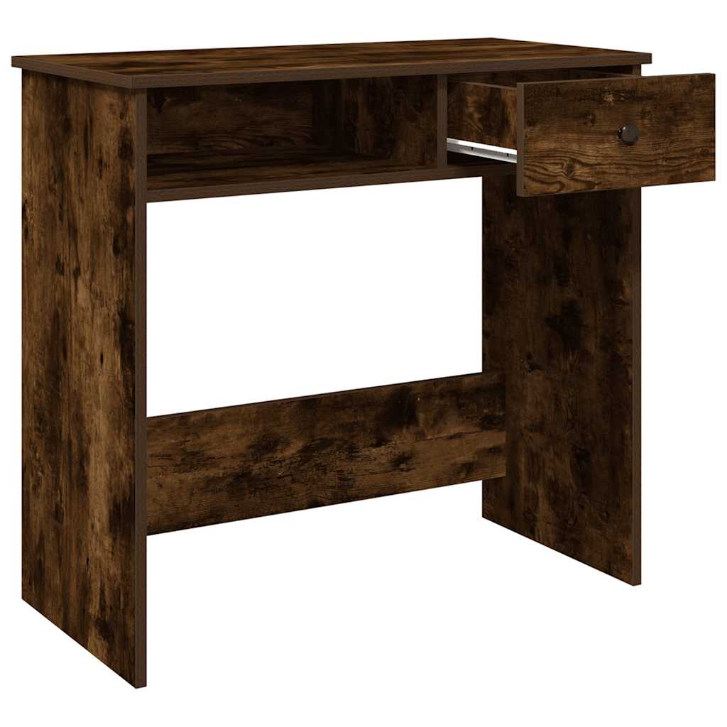 vidaXL Desk Smoked Oak 80x40x75 cm Engineered Wood