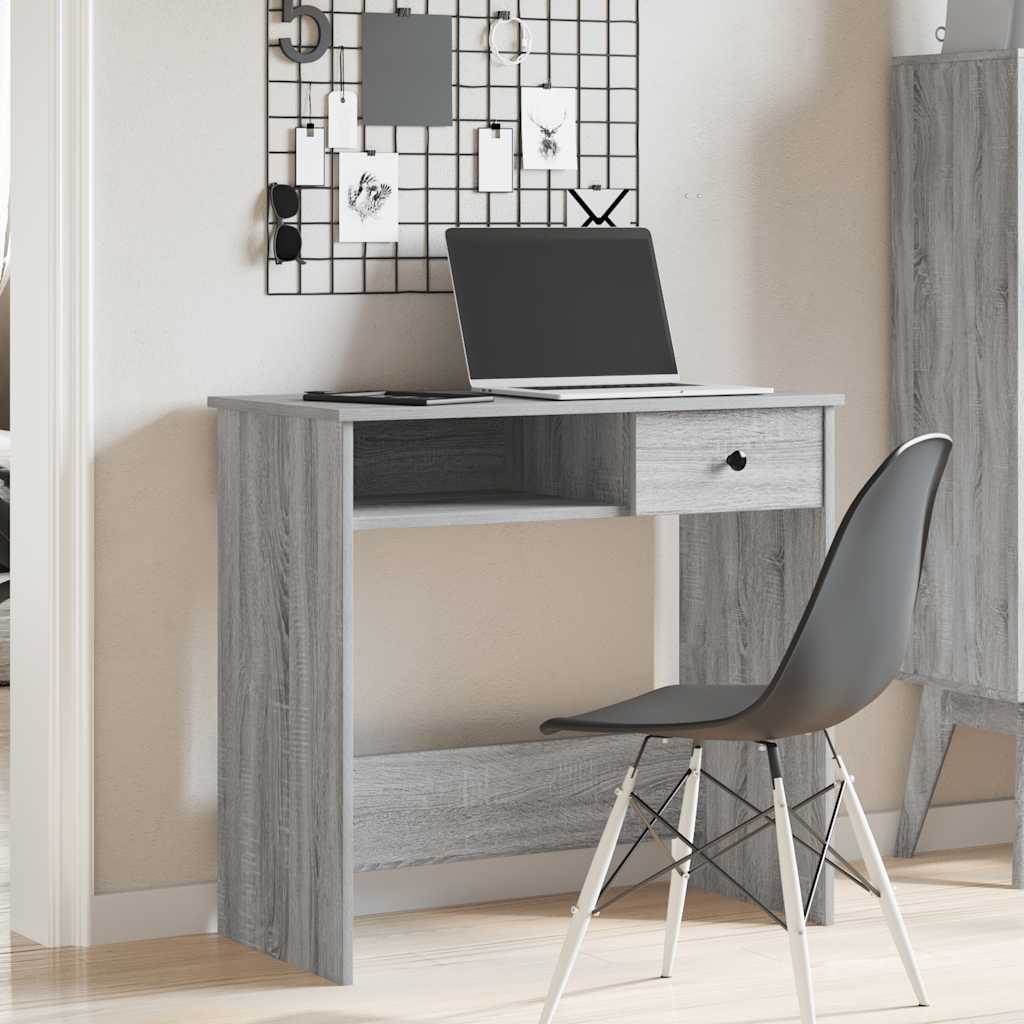 vidaXL Desk Grey Sonoma 80x40x75 cm Engineered Wood