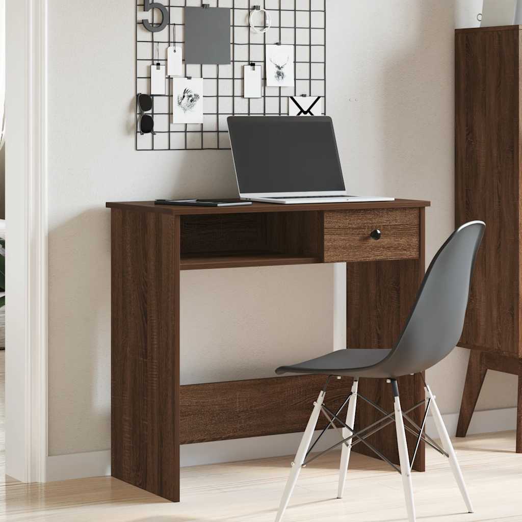 vidaXL Desk Brown Oak 80x40x75 cm Engineered Wood