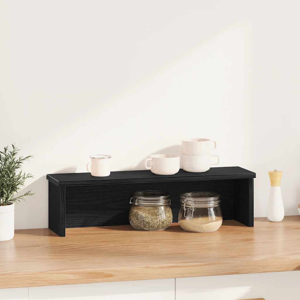 vidaXL Kitchen Rack Stackable Black 50x15x16 cm Engineered Wood