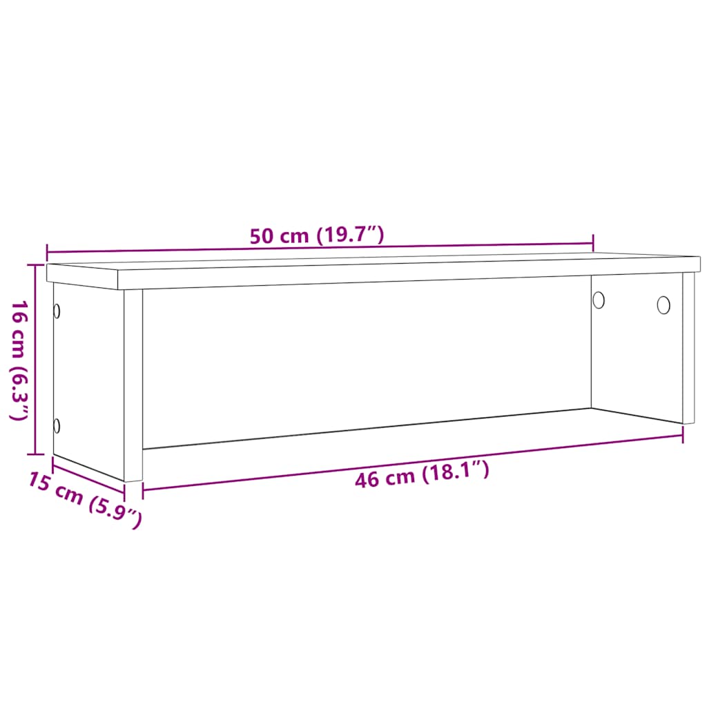 vidaXL Kitchen Rack Stackable Black 50x15x16 cm Engineered Wood