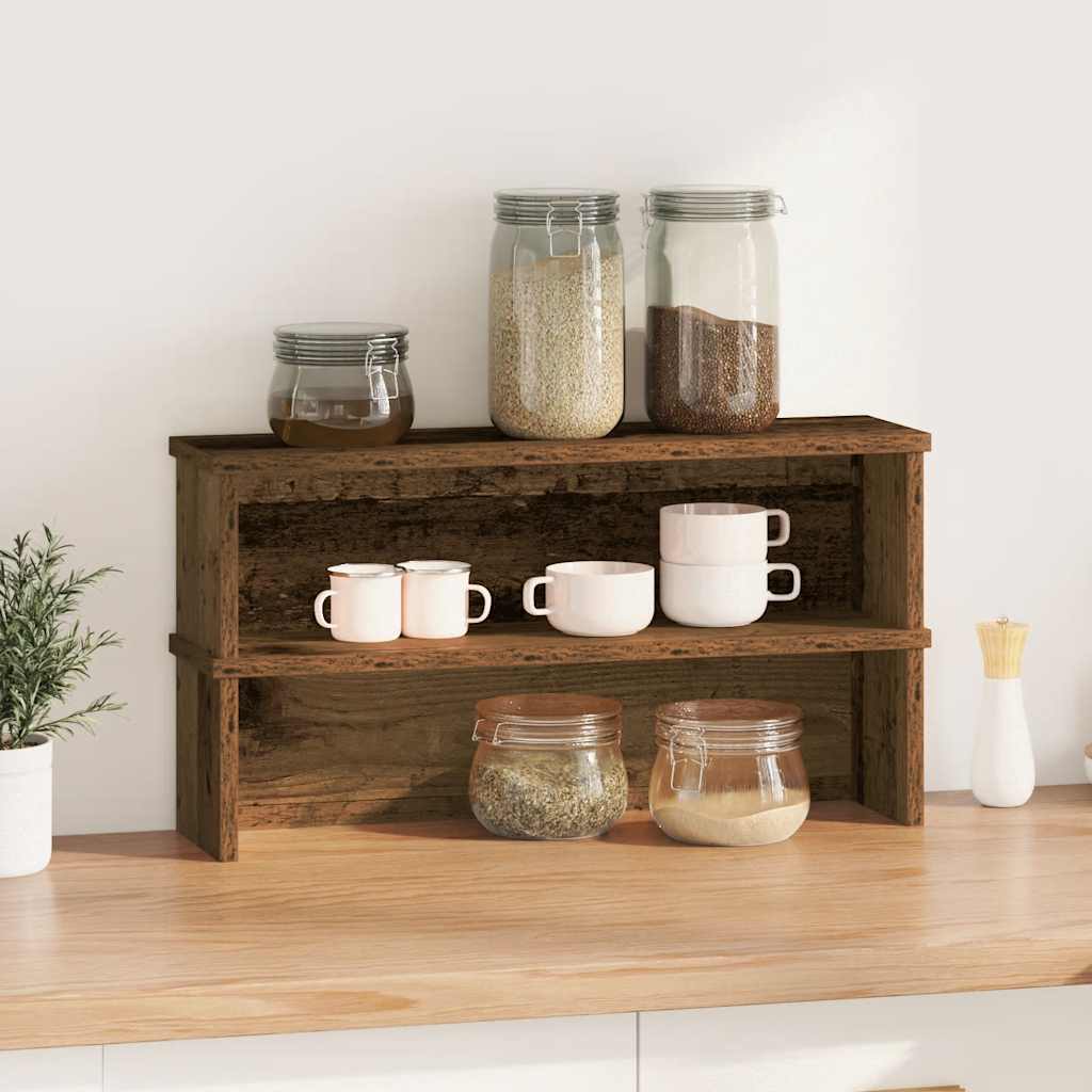 vidaXL Kitchen Racks Stackable 2 pcs Old Wood 50x15x16 cm