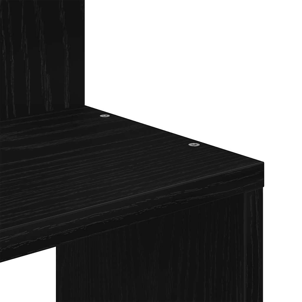 Wall Corner Shelf Black 32x32x127,5 cm Engineered Wood