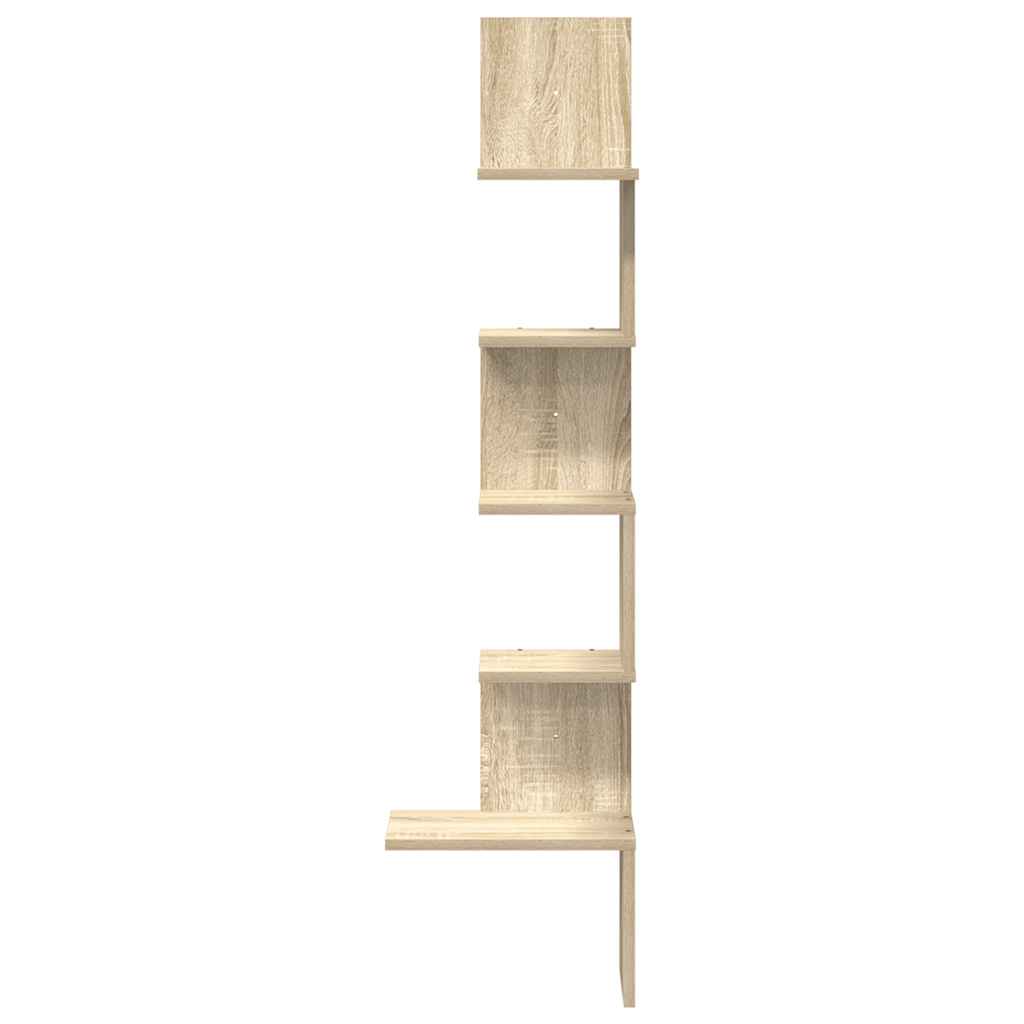 Wall Corner Shelf Sonoma Oak 32x32x127,5 cm Engineered Wood