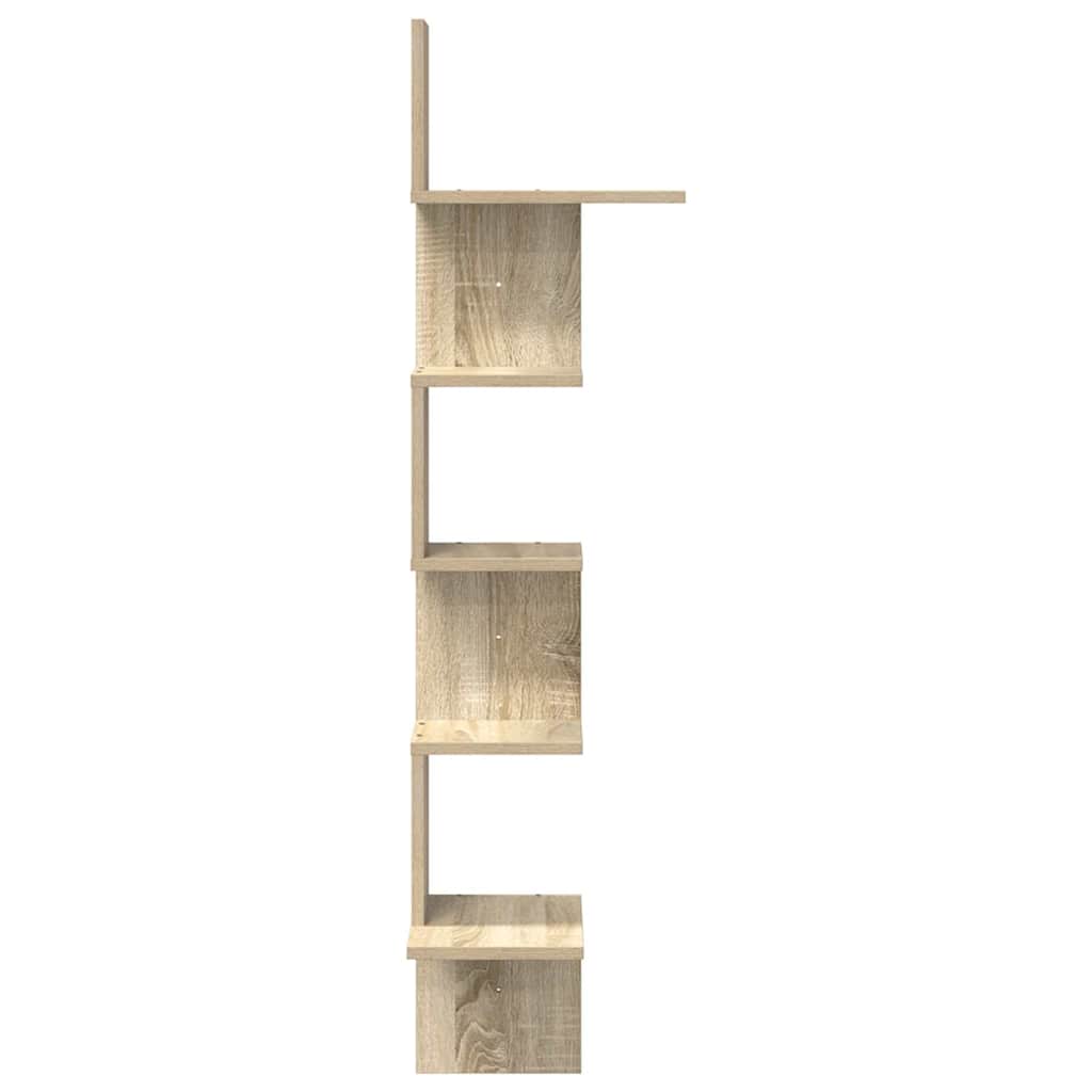 Wall Corner Shelf Sonoma Oak 32x32x127,5 cm Engineered Wood