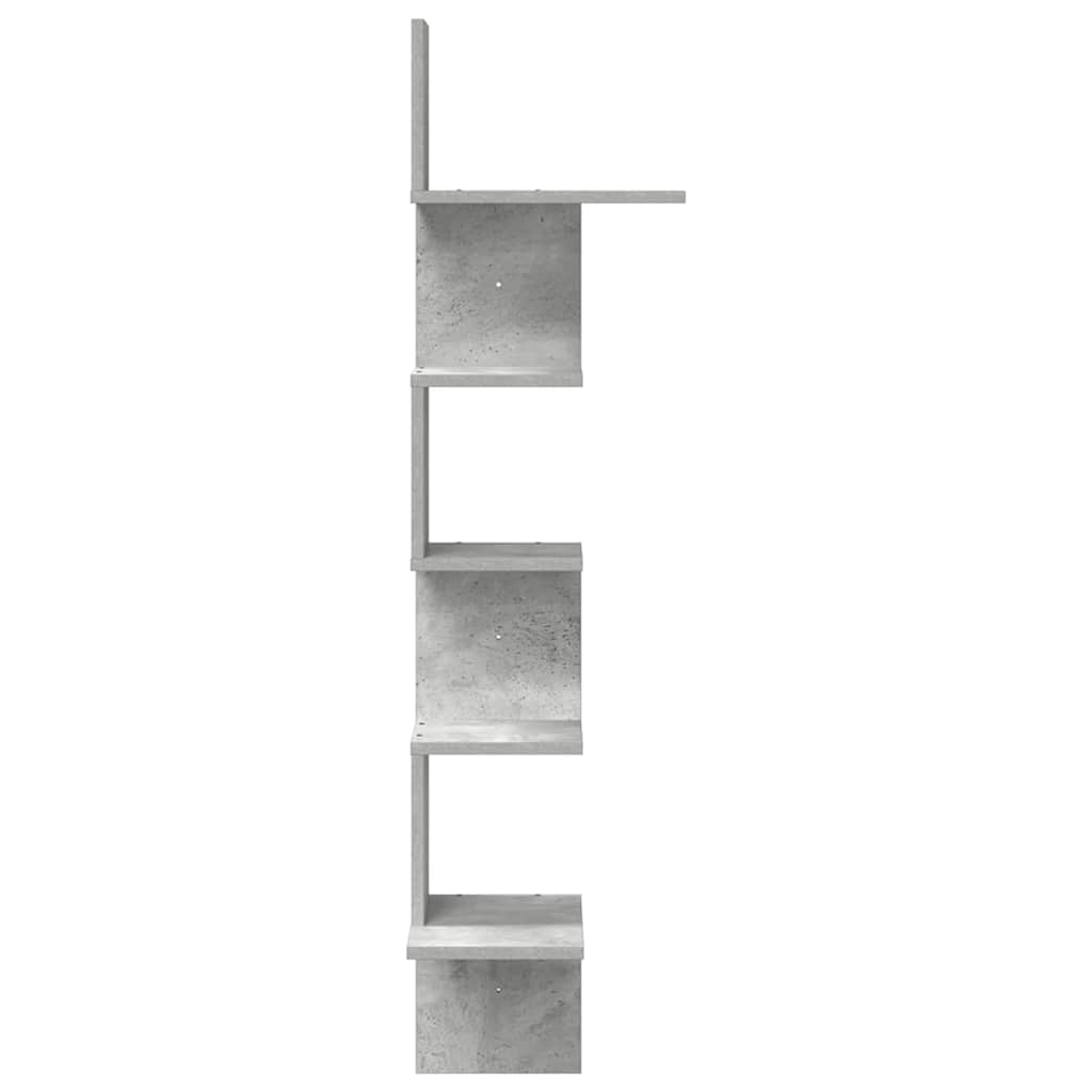 Wall Corner Shelf Concrete Grey 32x32x127,5 cm Engineered Wood