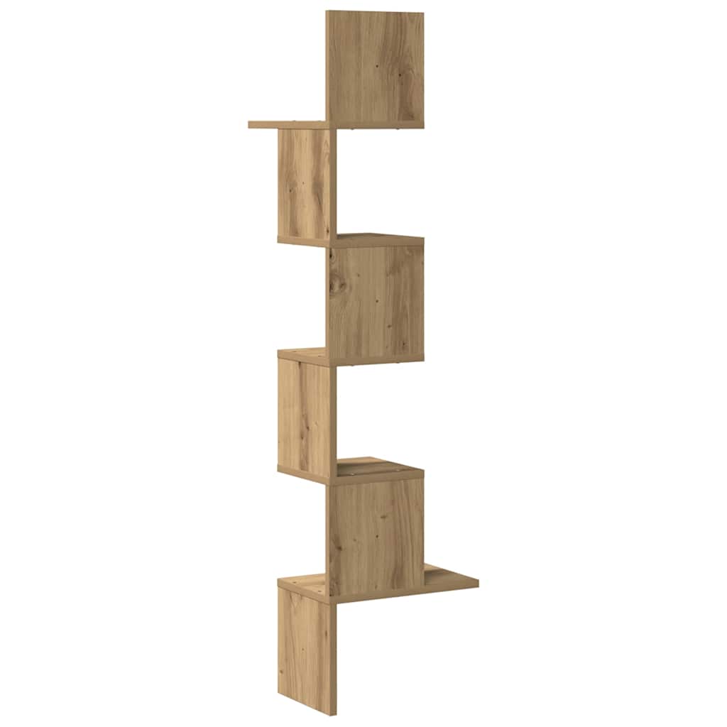 Wall Corner Shelf Artisan Oak 32x32x127,5 cm Engineered Wood