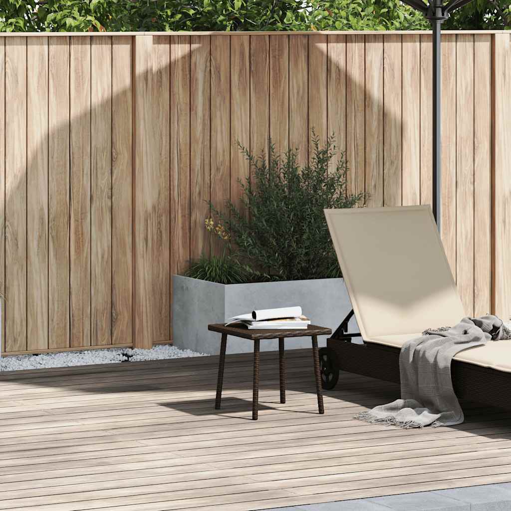 Garden Coffee Table Rectangular Brown 40x40x37 cm Poly Rattan