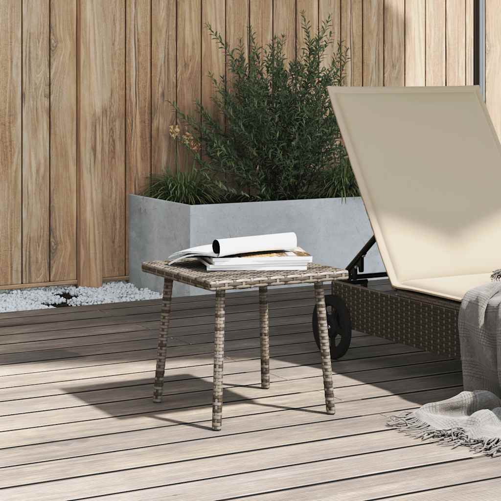 vidaXL Garden Coffee Table Rectangular Grey 40x40x37 cm Poly Rattan