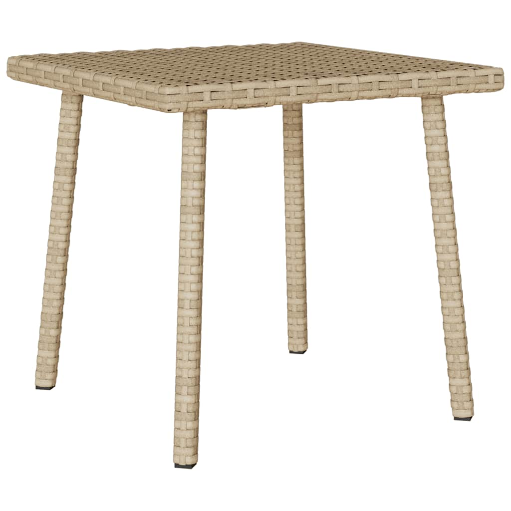 vidaXL Garden Coffee Table Rectangular Beige 40x40x37 cm Poly Rattan