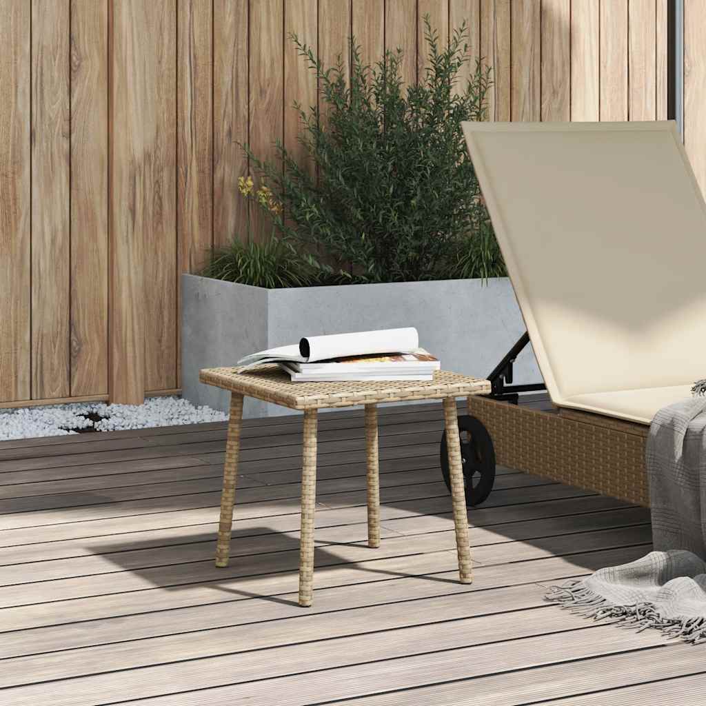 Garden Coffee Table Rectangular Beige 40x40x37 cm Poly Rattan